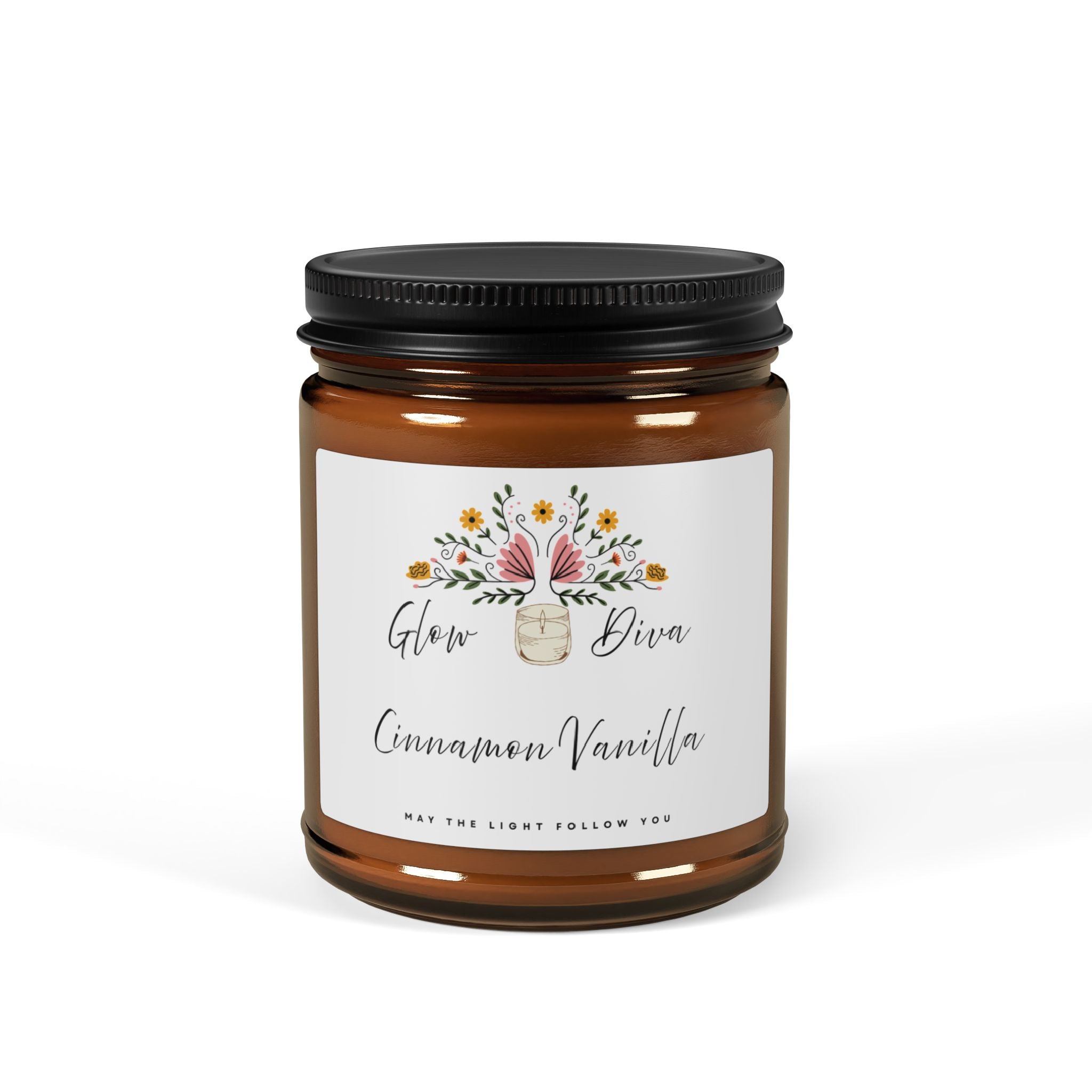 Cozy Cinnamon Vanilla Soy Candle, Relaxing Home Decor
