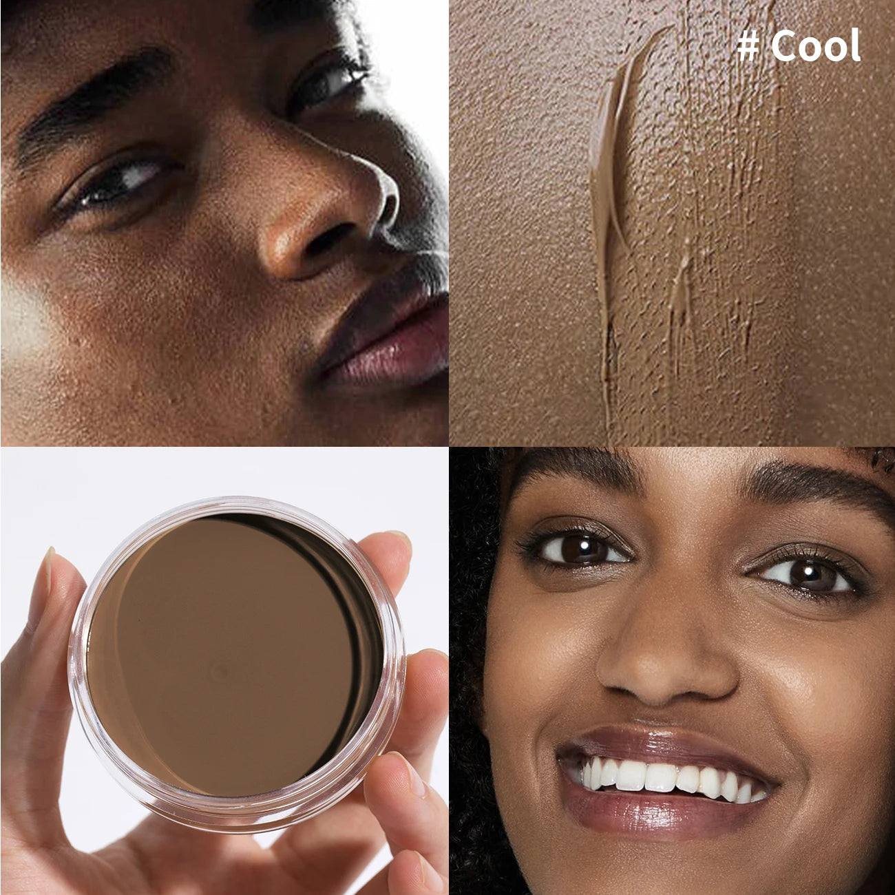 Waterproof Foundation Full Coverage, Oil-control Matte Velvet Nourishing Flawless Cream Foundation, 0.7oz Cream Bronzer Makeup