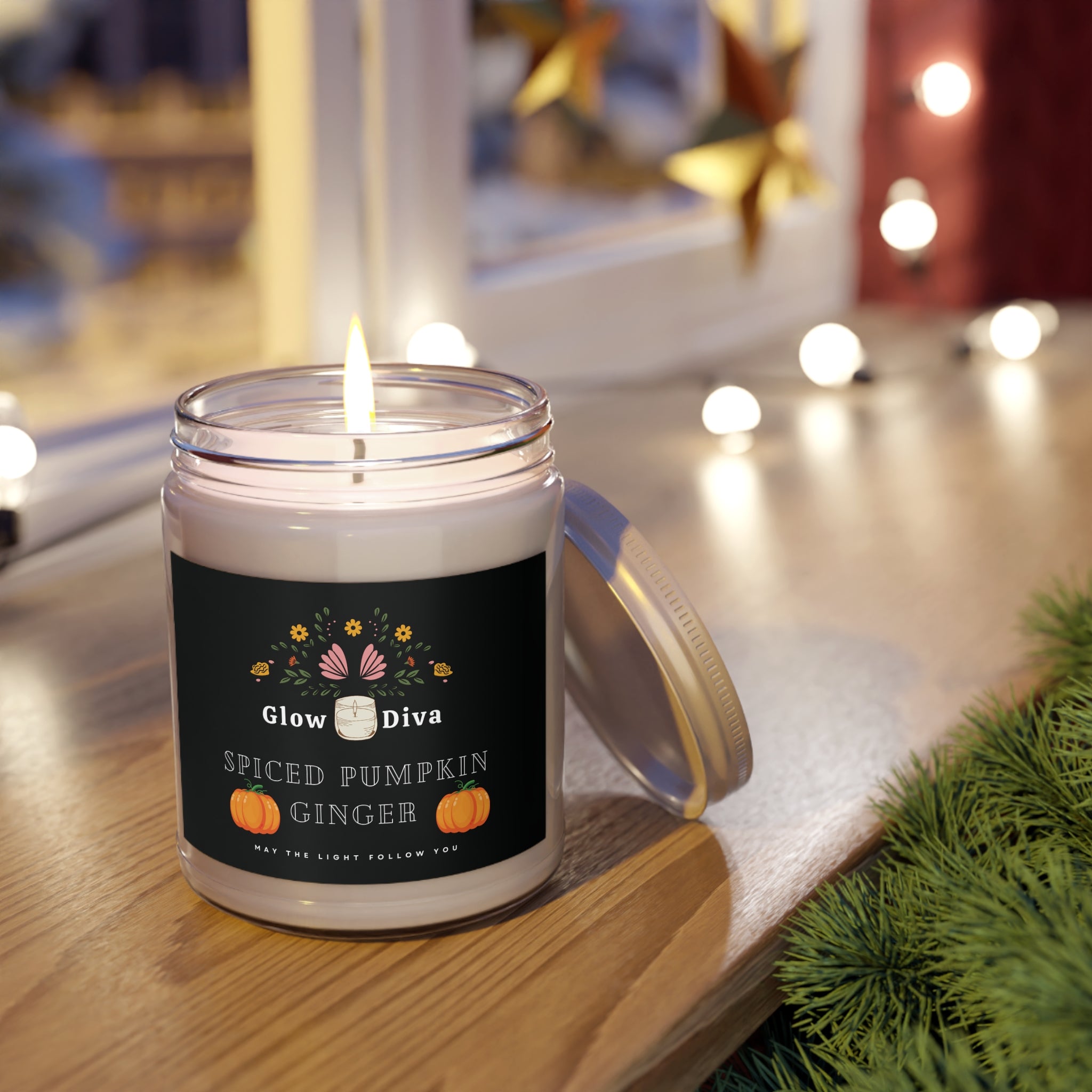 Spiced Pumpkin Ginger Candler, Fall Scented Candle, Halloween Gift.