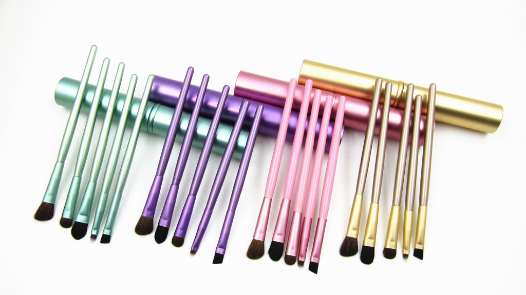 5pcs Professional Travel Portable Mini Eye Makeup Brushes Set Smudge Eyeshadow Eyeliner Eyebrow Brush Lip Make Up Brush Kit