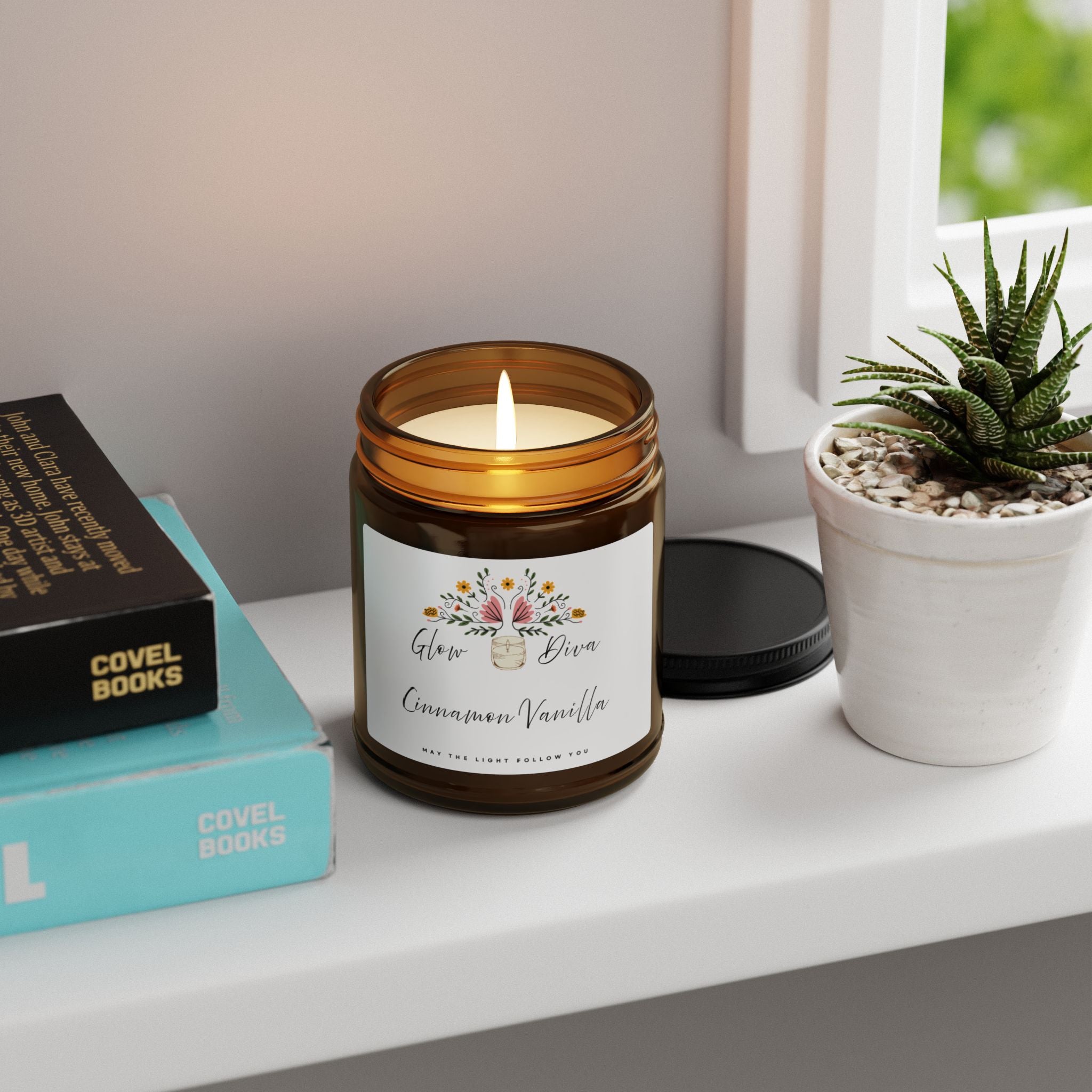 Cozy Cinnamon Vanilla Soy Candle, Relaxing Home Decor