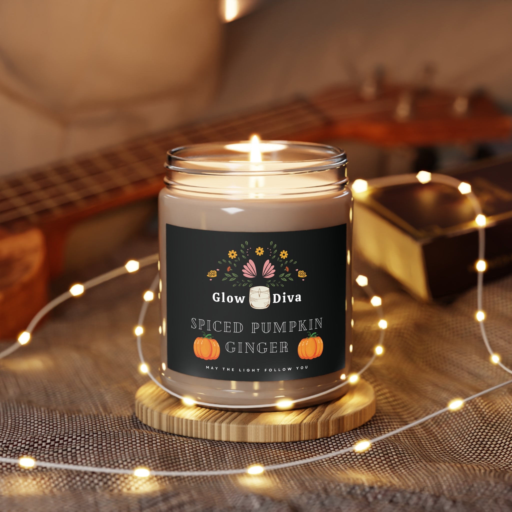 Spiced Pumpkin Ginger Candler, Fall Scented Candle, Halloween Gift.