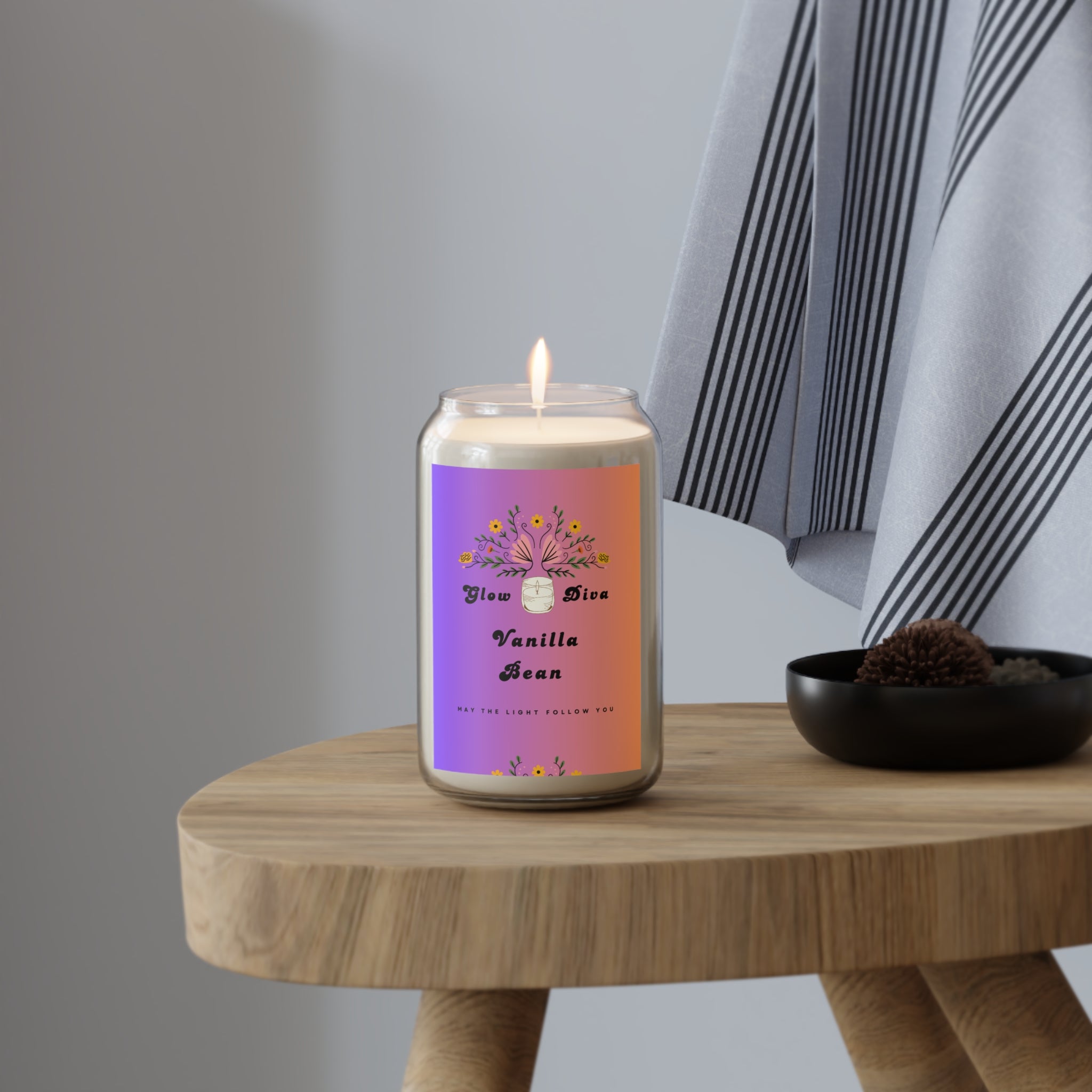 Glow Diva Vanilla Bean Scented Soy Candle