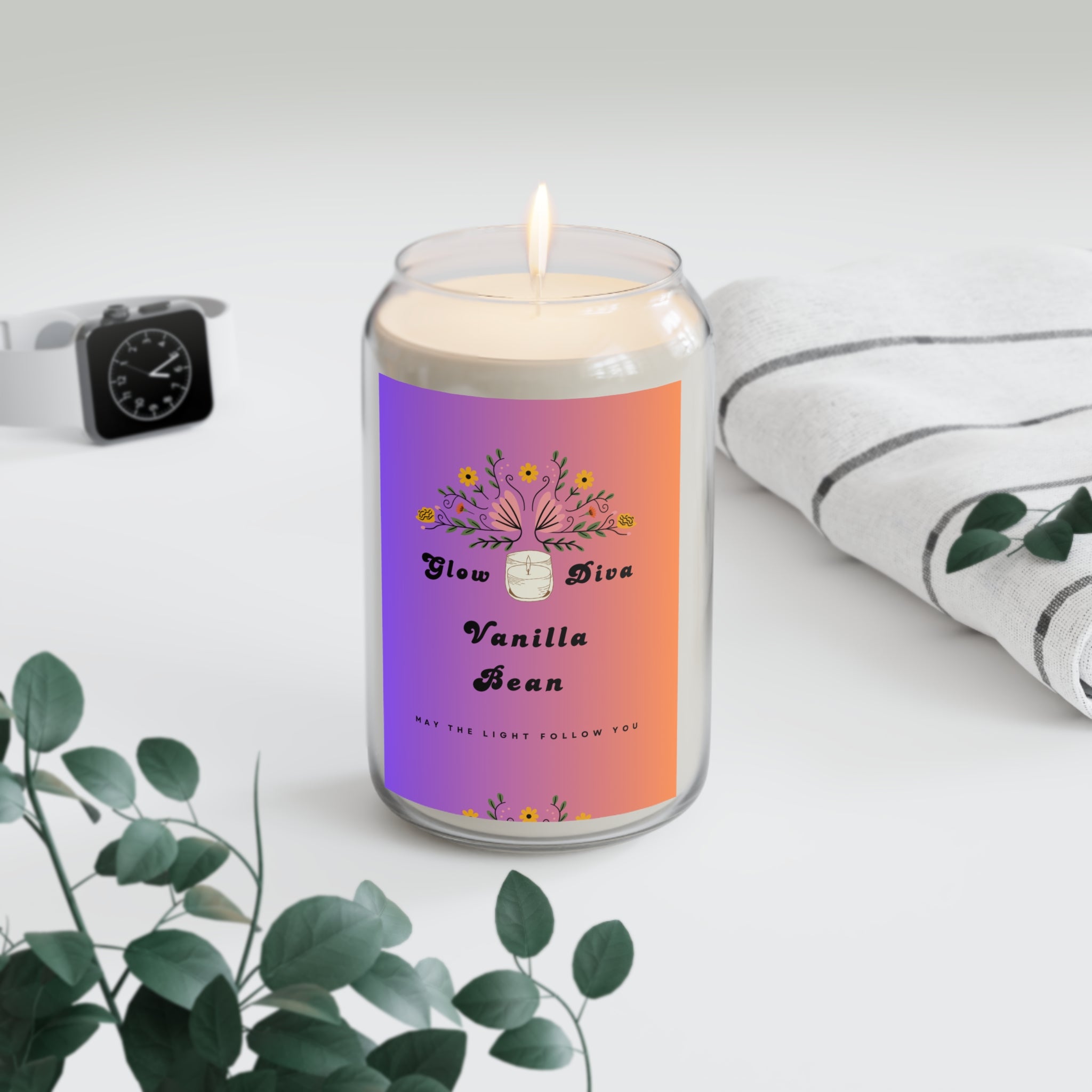 Glow Diva Vanilla Bean Scented Soy Candle