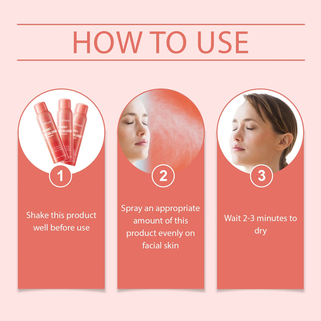 EELHOPE Vitamin C Setting Spray Non-greasy Long Lasting Makeup Moisturizing Brighten Skin Tone Pore Shrink Makeup Setting Spray