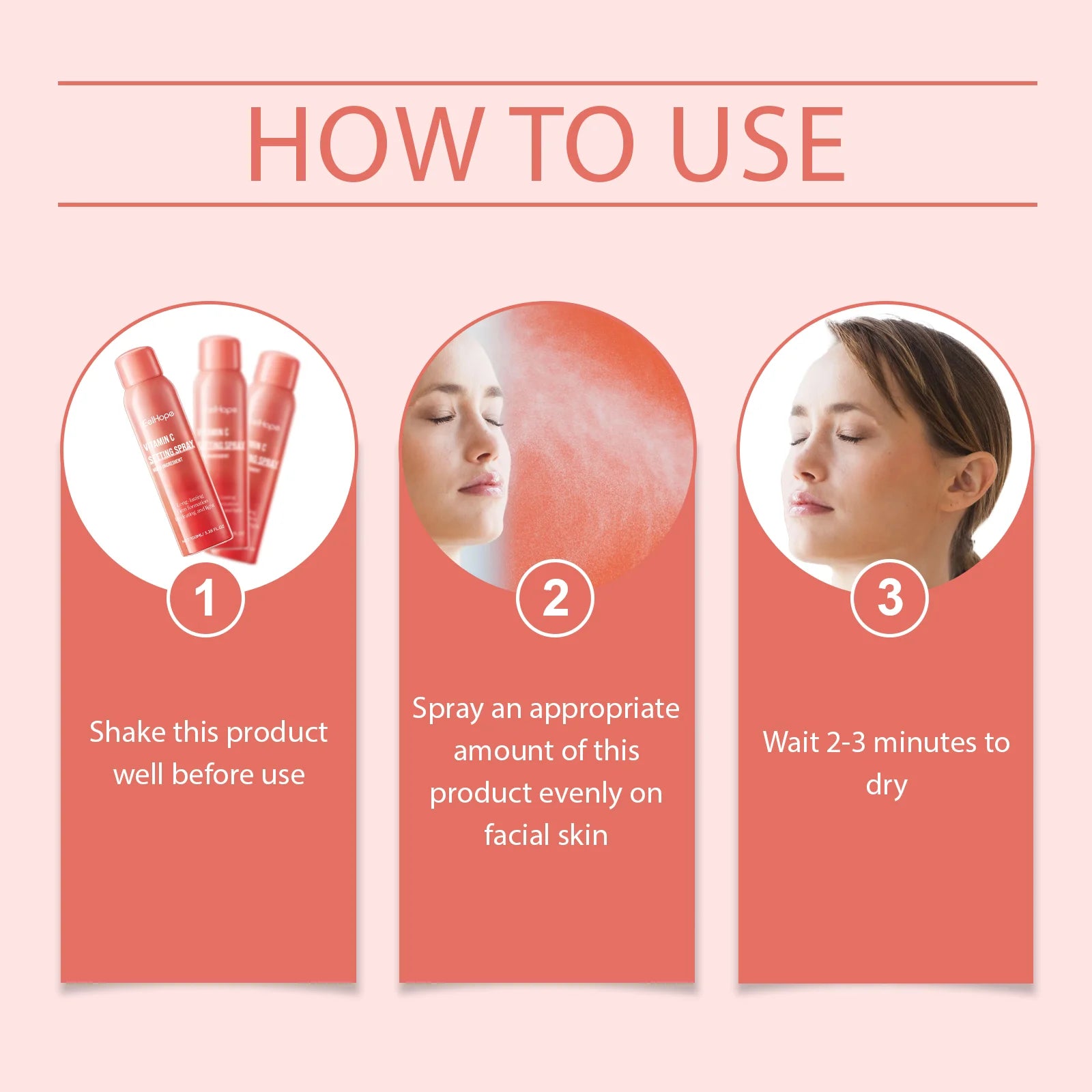 EELHOPE Vitamin C Setting Spray Non-greasy Long Lasting Makeup Moisturizing Brighten Skin Tone Pore Shrink Makeup Setting Spray
