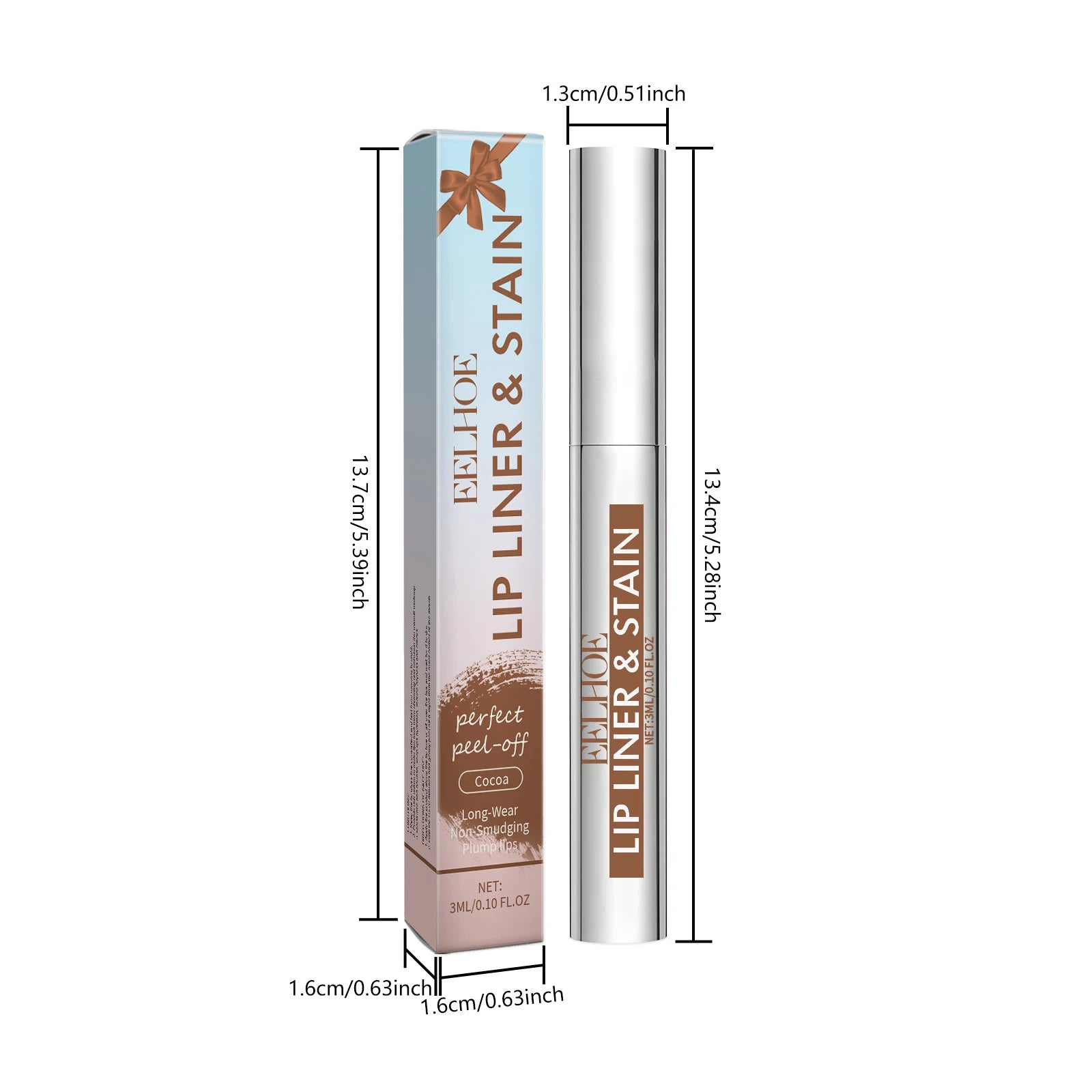 EELHOE 2 Colors Peel Off Lip Liner Easy Color Long Lasting Waterproof Non Stick Natural Tattoo Matte Makeup Hydrating Lip Gloss