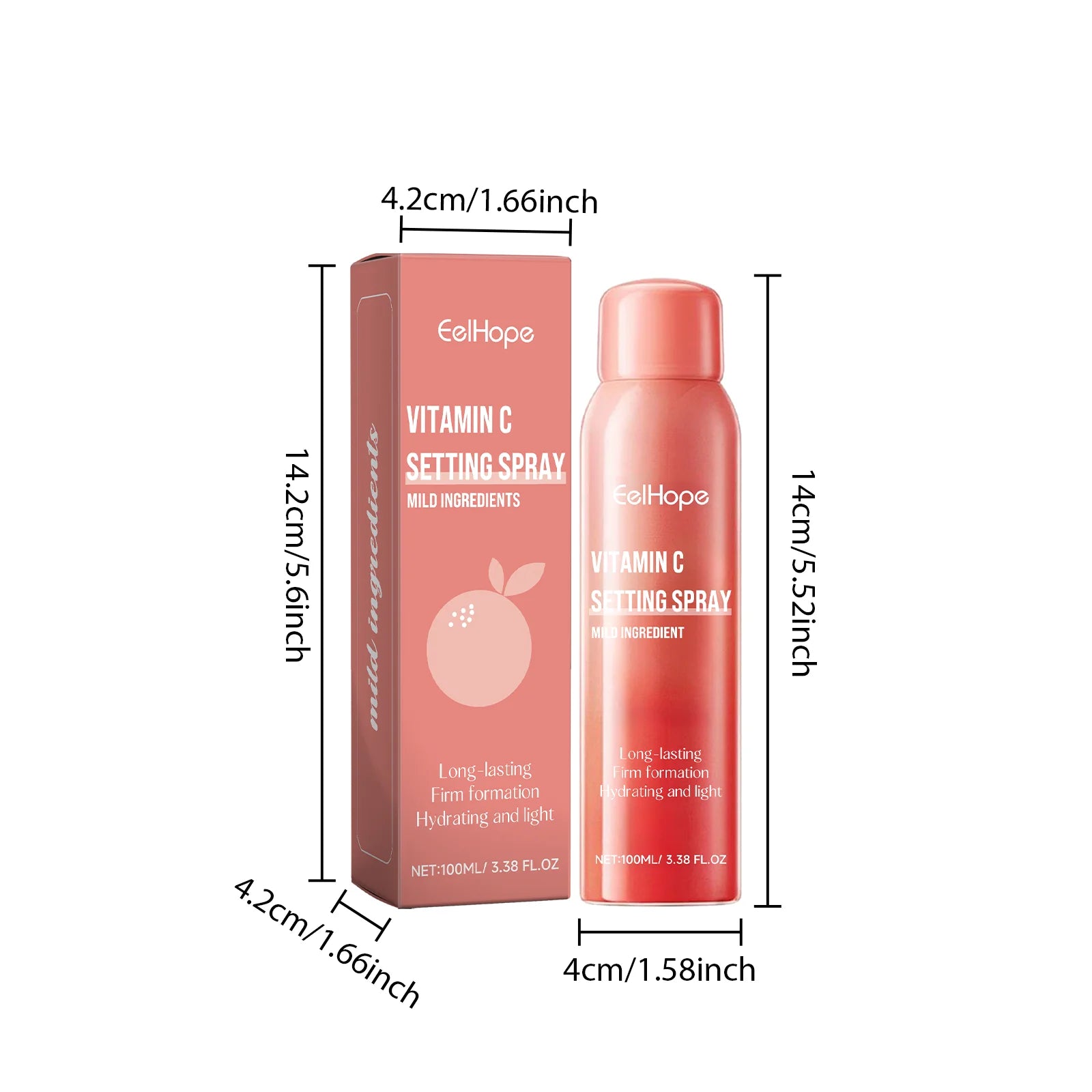 EELHOPE Vitamin C Setting Spray Non-greasy Long Lasting Makeup Moisturizing Brighten Skin Tone Pore Shrink Makeup Setting Spray