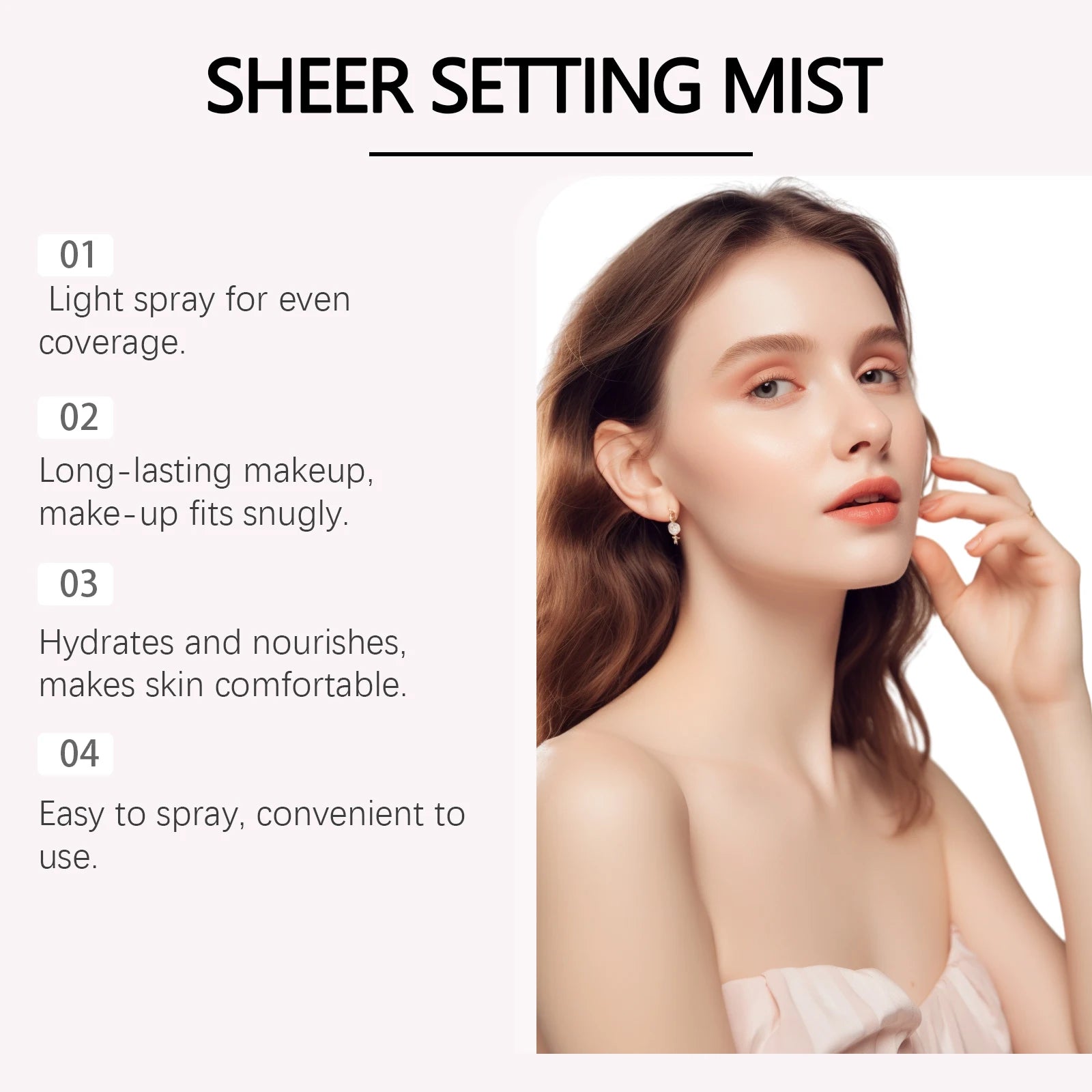 Hoygi 75ml Spf 50+ Setting Facial Spray Sunscreen Oil Control Hydrating Sun Block Mist Lasting Matte Natural Fixer Makeup Spray