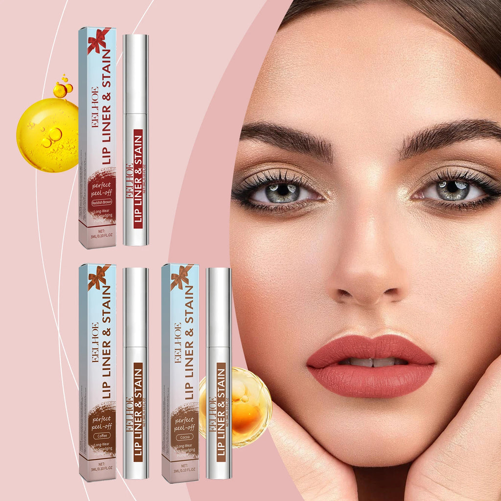 EELHOE 2 Colors Peel Off Lip Liner Easy Color Long Lasting Waterproof Non Stick Natural Tattoo Matte Makeup Hydrating Lip Gloss