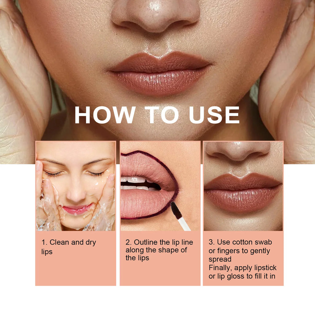 Eelhoe 5ml Peel Off Lip Liner Pen Waterproof Long Lasting Plump Lip Matte Velvet Gloss Nourish Sexy Contour Lips Make Up Pencil
