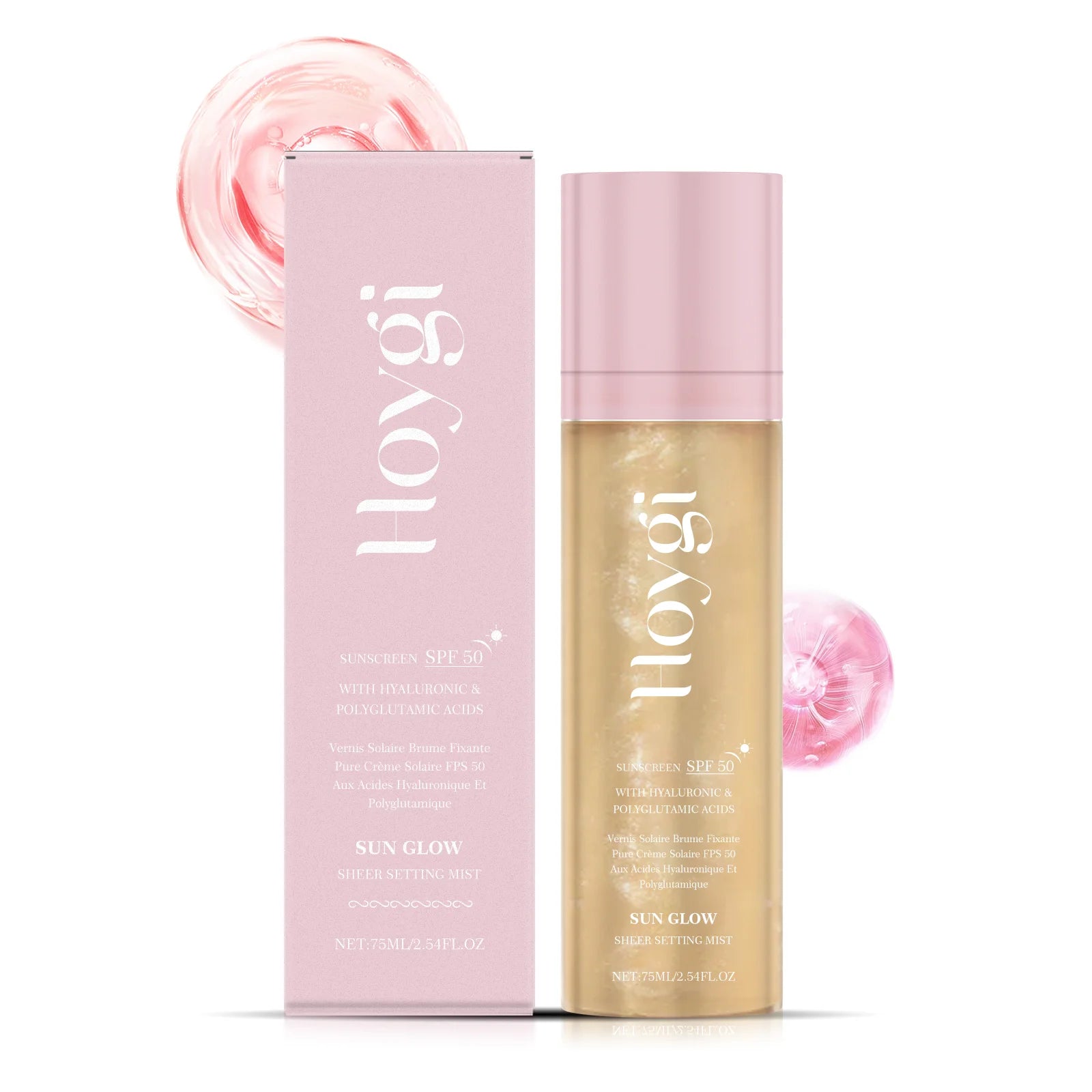 Hoygi 75ml Spf 50+ Setting Facial Spray Sunscreen Oil Control Hydrating Sun Block Mist Lasting Matte Natural Fixer Makeup Spray