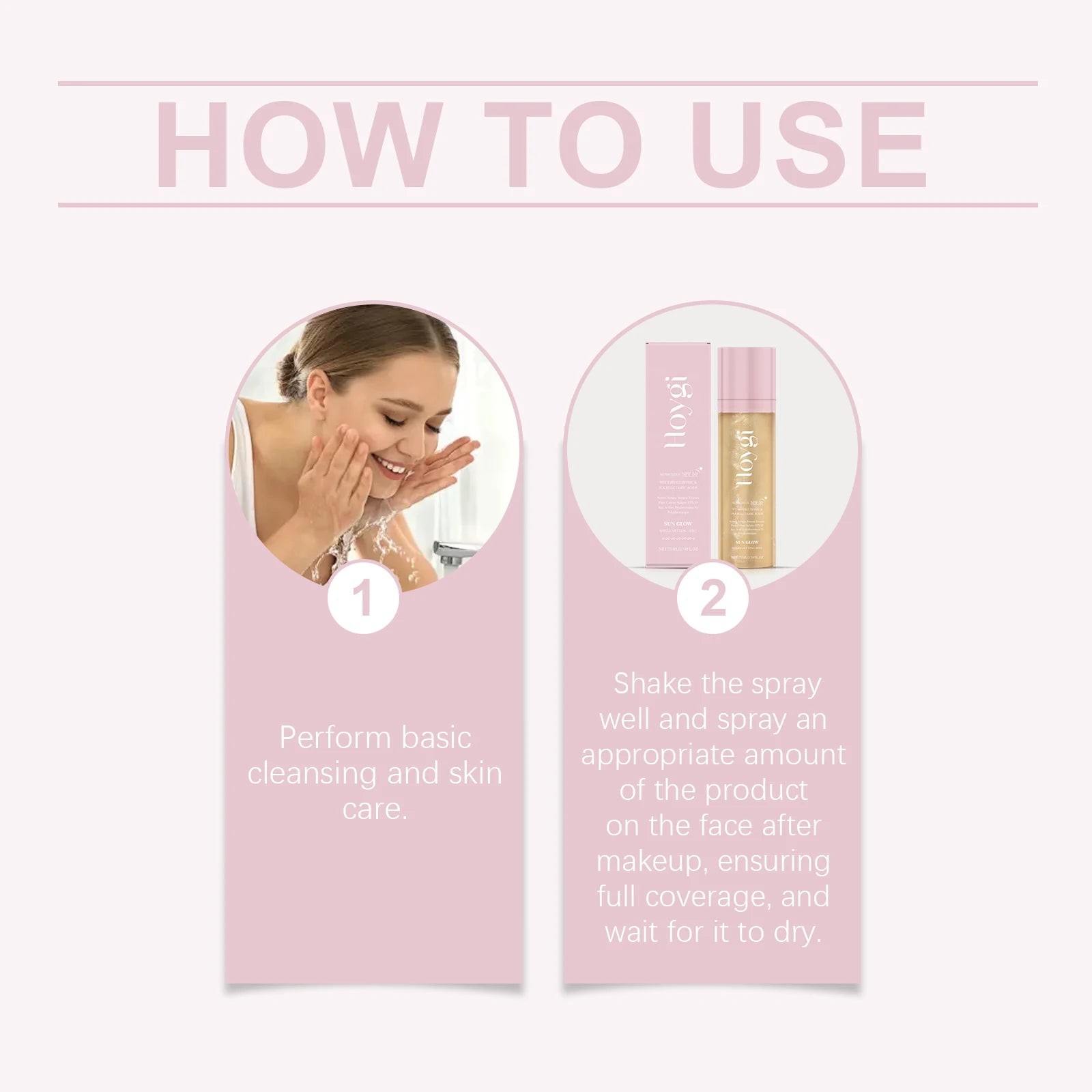 Hoygi 75ml Spf 50+ Setting Facial Spray Sunscreen Oil Control Hydrating Sun Block Mist Lasting Matte Natural Fixer Makeup Spray