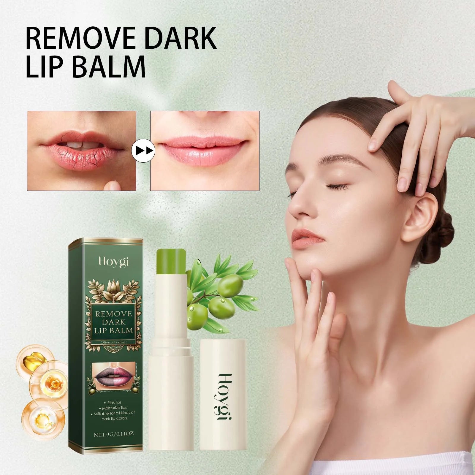 Hoygi Moisturizing Lip Balm Stick Reduce Melanin Remove Dark Lip Dead Skin Nourish Repair Cracking Lip Plumping Pink Lip Balm