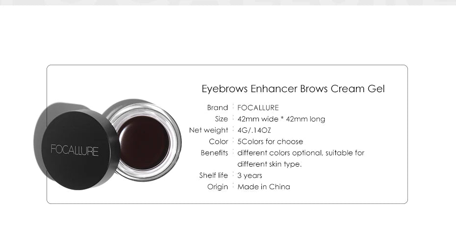 Wholesale FOCALLURE Eyebrow Cream Gel Enhancers Long-lasting Waterproof Eye Brows Pomade Gel With Brushes For Women Makeup