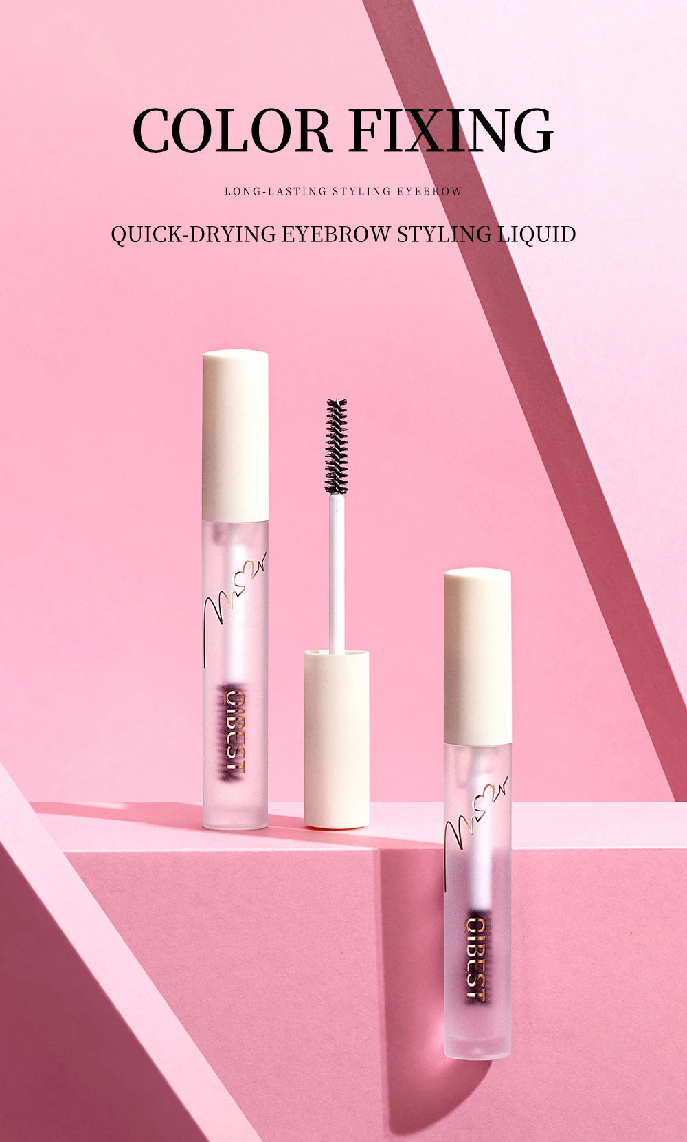 QIBEST Eyebrow gel Transparent Brows Wax Waterproof Long-Lasting With 3D Brush Brow Styling Soap For Eyebrows Women's Cosmetics