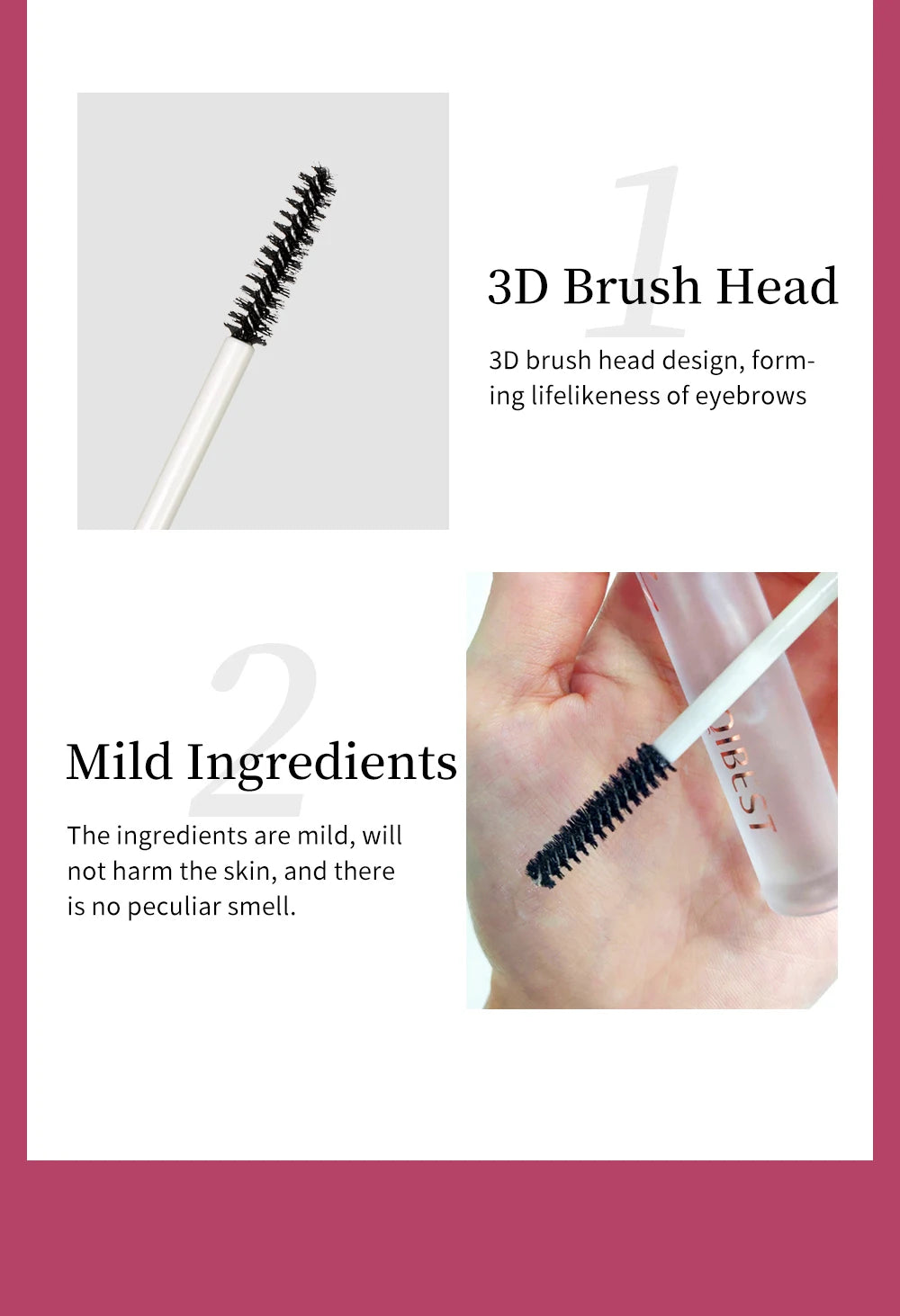 QIBEST Eyebrow gel Transparent Brows Wax Waterproof Long-Lasting With 3D Brush Brow Styling Soap For Eyebrows Women's Cosmetics