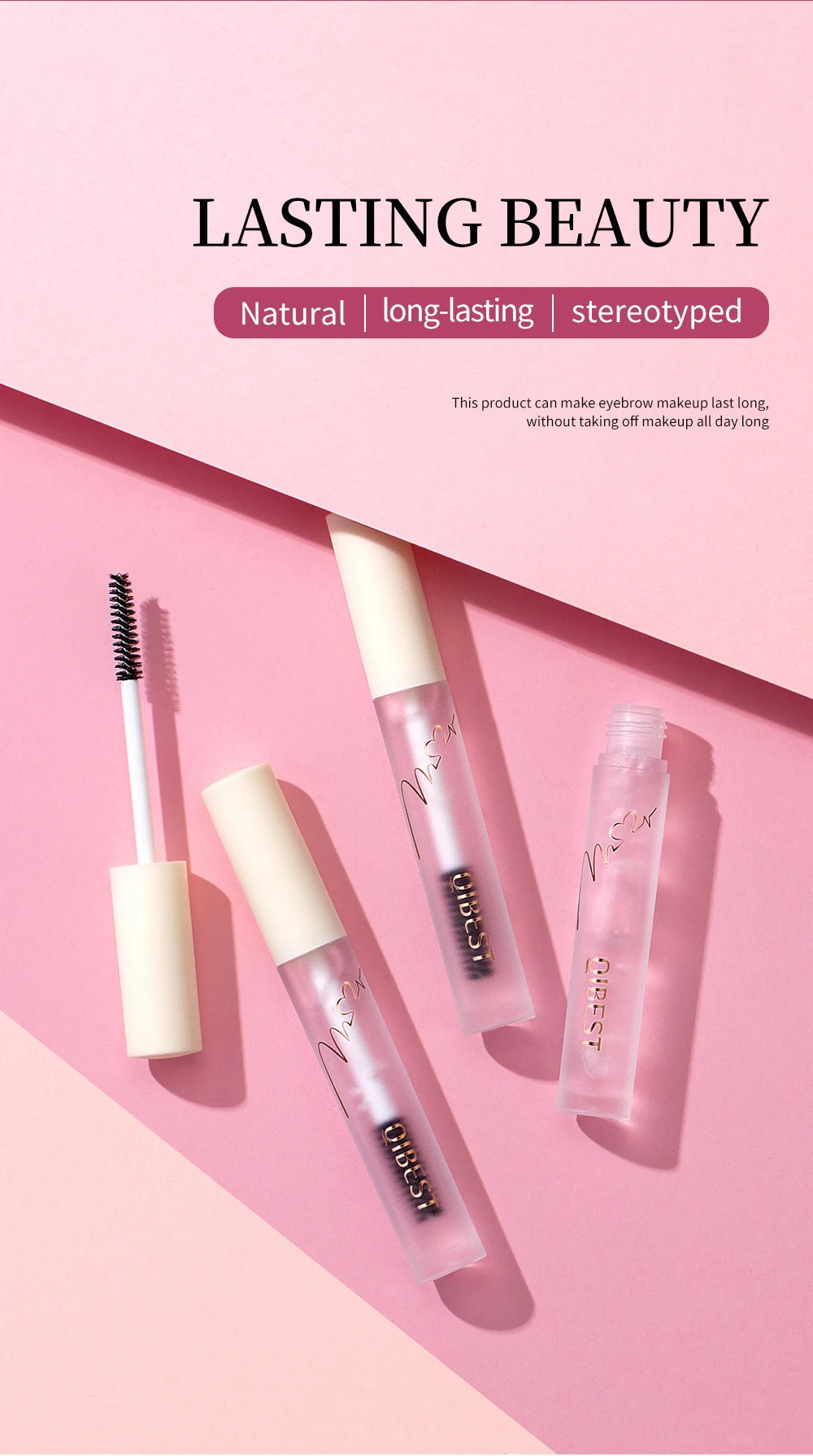 QIBEST Eyebrow gel Transparent Brows Wax Waterproof Long-Lasting With 3D Brush Brow Styling Soap For Eyebrows Women's Cosmetics