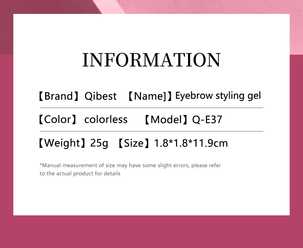 QIBEST Eyebrow gel Transparent Brows Wax Waterproof Long-Lasting With 3D Brush Brow Styling Soap For Eyebrows Women's Cosmetics
