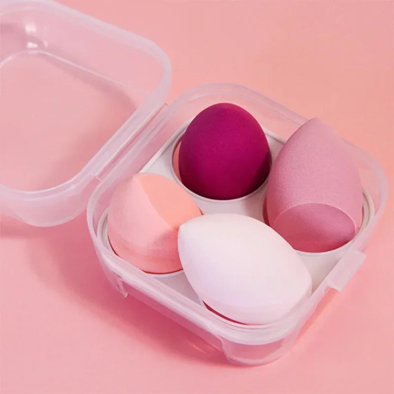 4Pcs Colorful Make Up Blender Sponge Set Soft Natural Cosmetic Puff Beveled Makeup Sponges Foundation Powder Sponge Beauty Tools