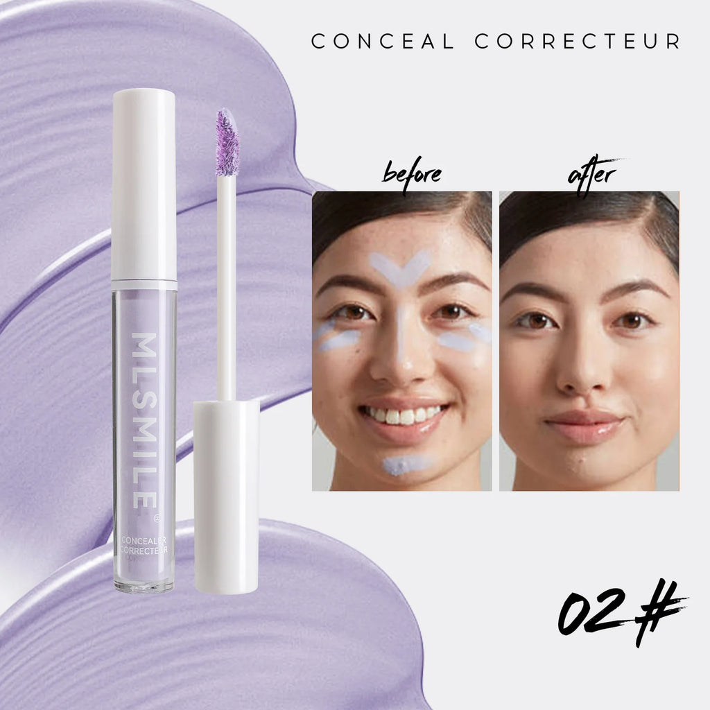 MLSMILE 4 Color Concealer Waterproof Long-lasting Brightening Contouring Mask Dark Circles Tears Gap Toning Liquid Foundation