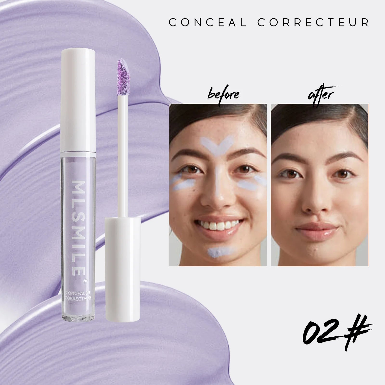 MLSMILE 4 Color Concealer Waterproof Long-lasting Brightening Contouring Mask Dark Circles Tears Gap Toning Liquid Foundation