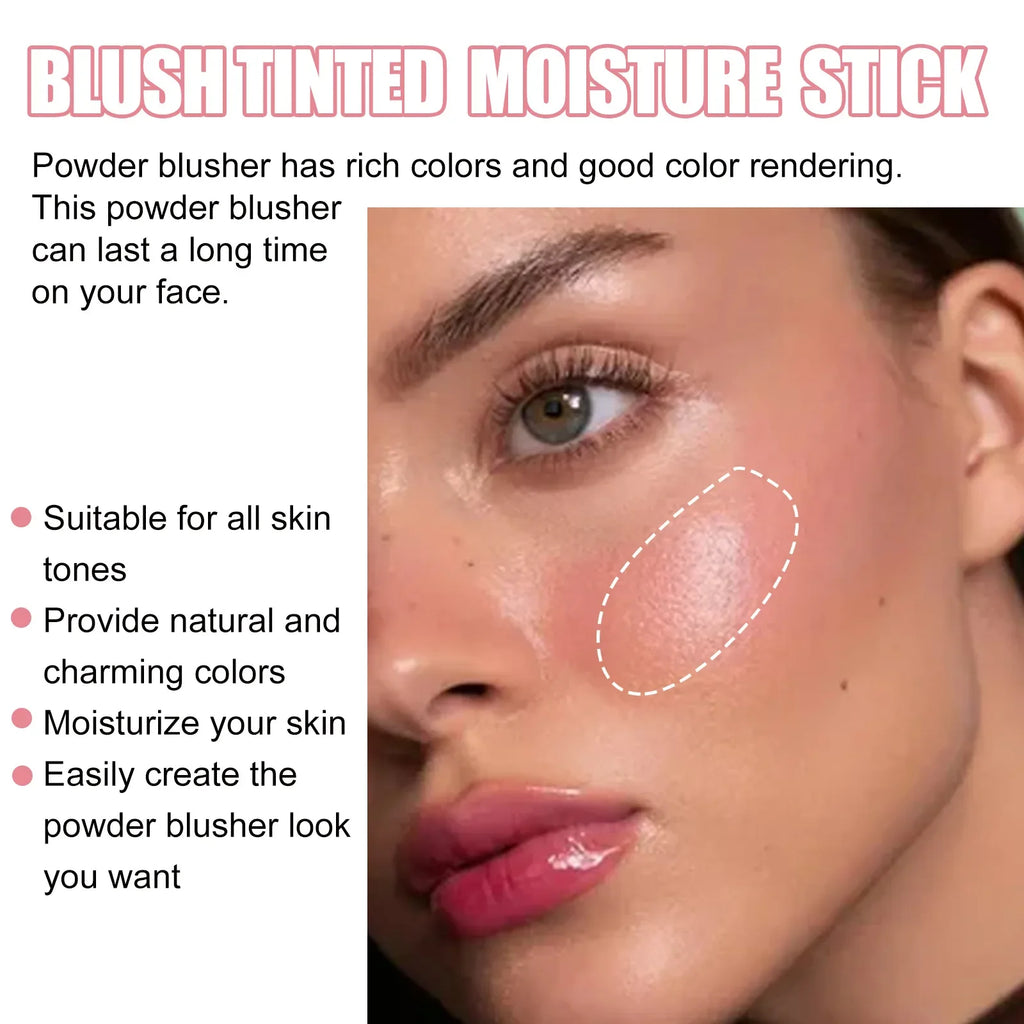 3pcs Red/Pink Silky Matte Pearl Blush Cream Hydrating Lip Waterproof Lasting Cheek Blush Cream Stick Apply Blush Natural Makeup