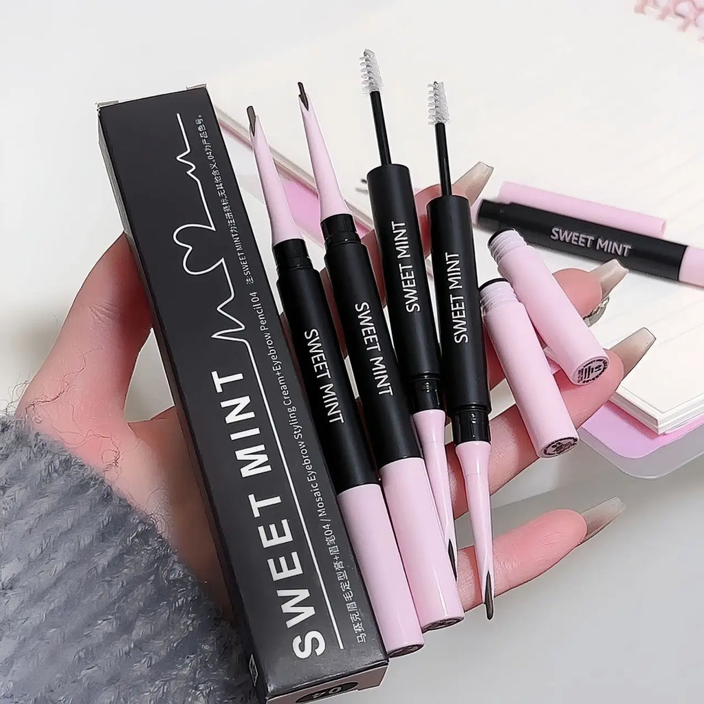 Transparent Shaping Eyebrow Gel Brush Double-head Blade Eyebrow Pencil Tattoo Waterproof Art Tint Eyebrow Enhancers Cosmetics