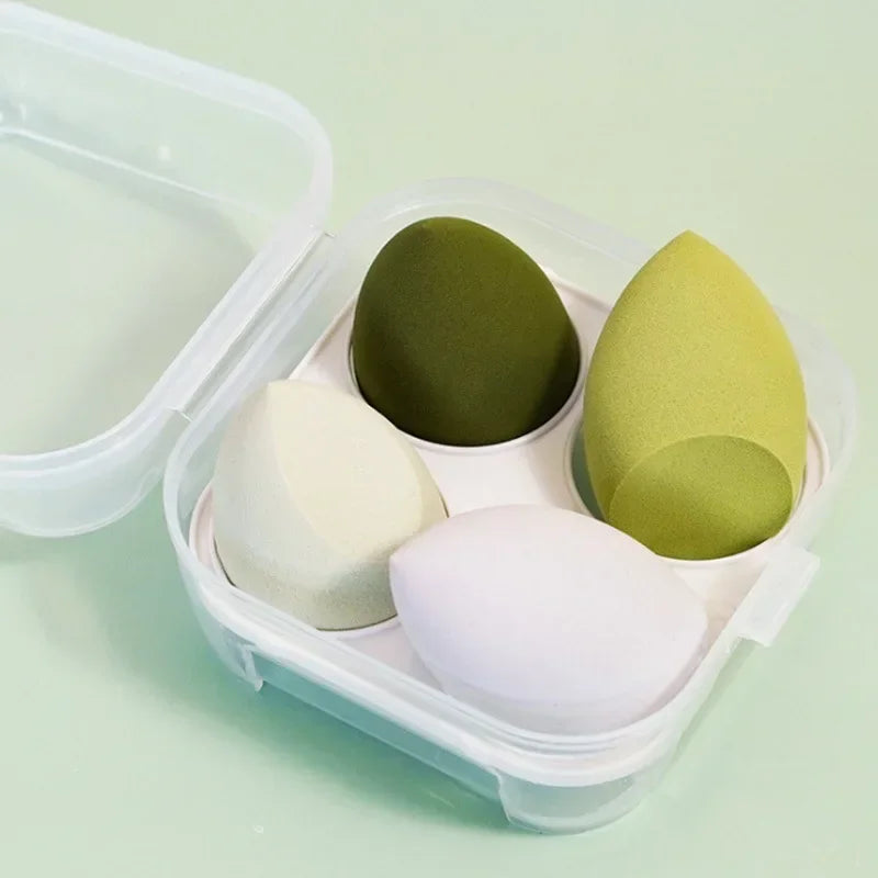 4Pcs Colorful Make Up Blender Sponge Set Soft Natural Cosmetic Puff Beveled Makeup Sponges Foundation Powder Sponge Beauty Tools