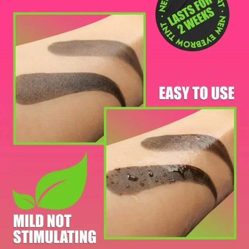 Dye Eyebrow Gel Set Semi-Permanent Lasting Eyebrow Tattoo Tint Pencil Makeup Waterproof Paint Brow Cream with Brow Cards Brushes