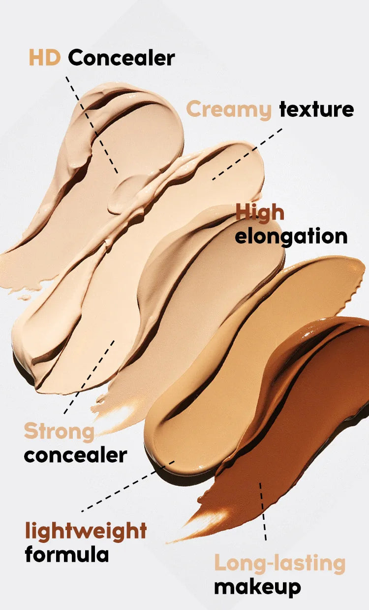 MLSMILE 4 Color Concealer Waterproof Long-lasting Brightening Contouring Mask Dark Circles Tears Gap Toning Liquid Foundation