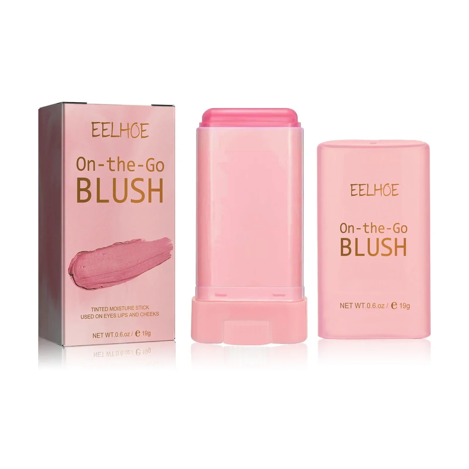 3pcs Red/Pink Silky Matte Pearl Blush Cream Hydrating Lip Waterproof Lasting Cheek Blush Cream Stick Apply Blush Natural Makeup