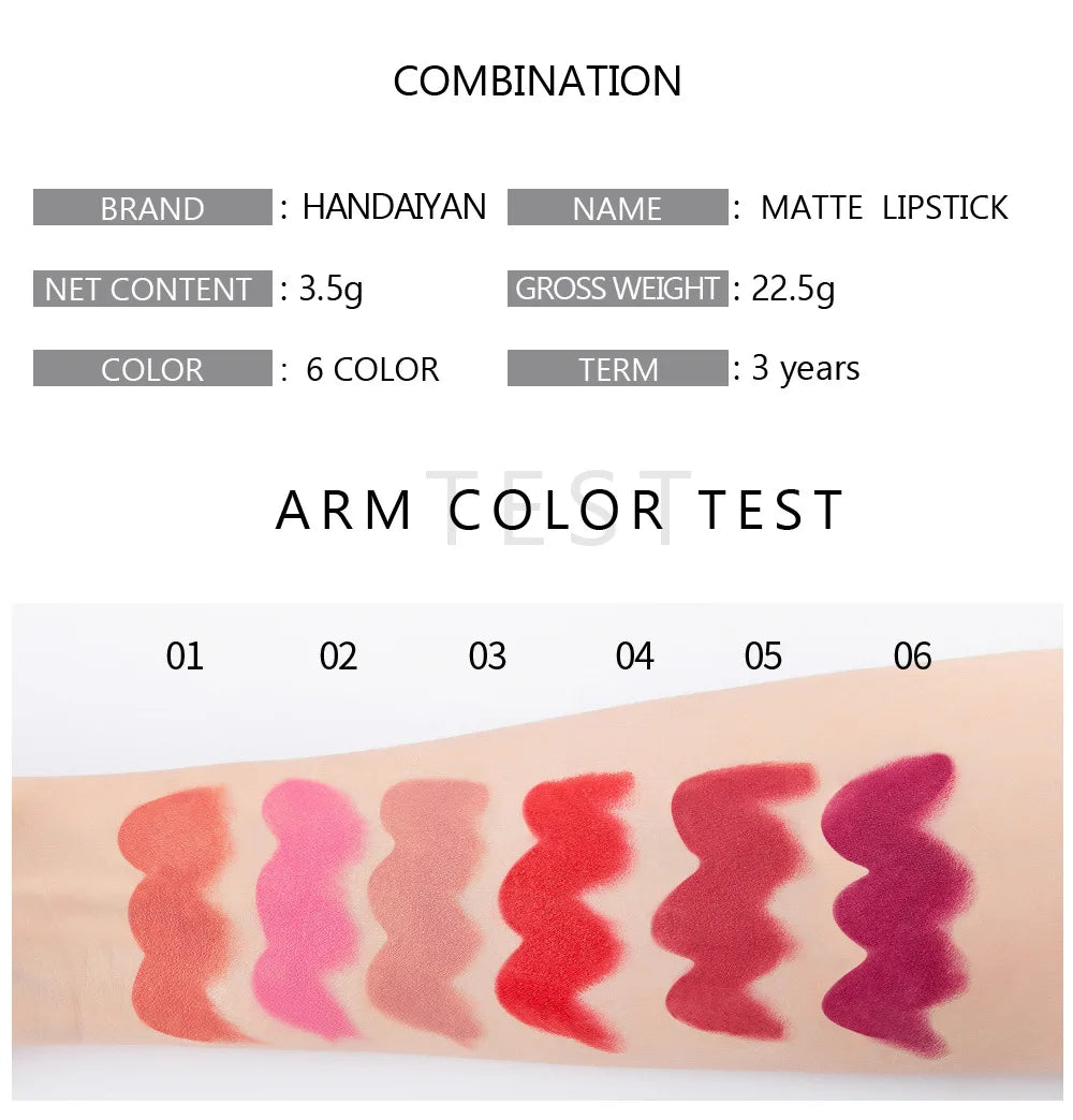 Nude Matte Lipstick Velvet Lipsticks Waterproof Long Lasting Non-stick Cup Lip Stick Not Fading Sexy Red Pink Makeup Cosmetics