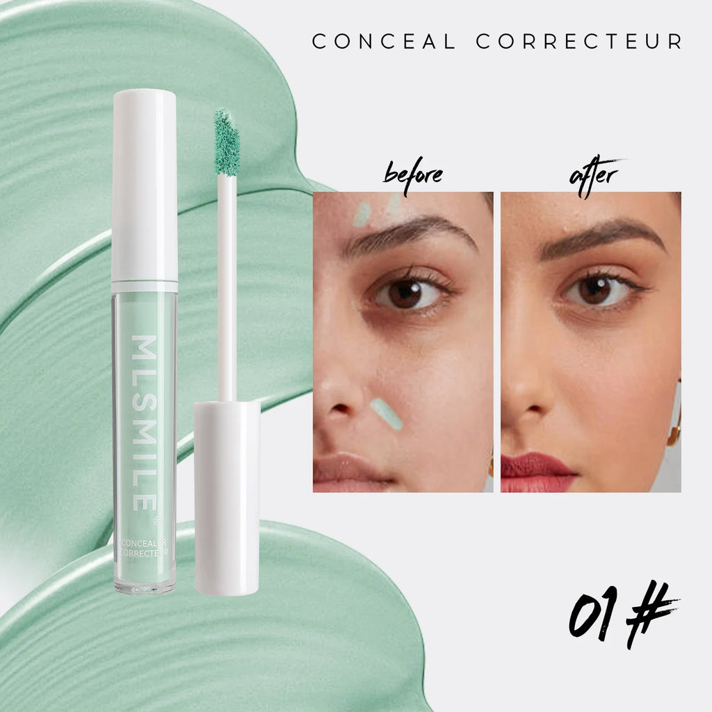 MLSMILE 4 Color Concealer Waterproof Long-lasting Brightening Contouring Mask Dark Circles Tears Gap Toning Liquid Foundation