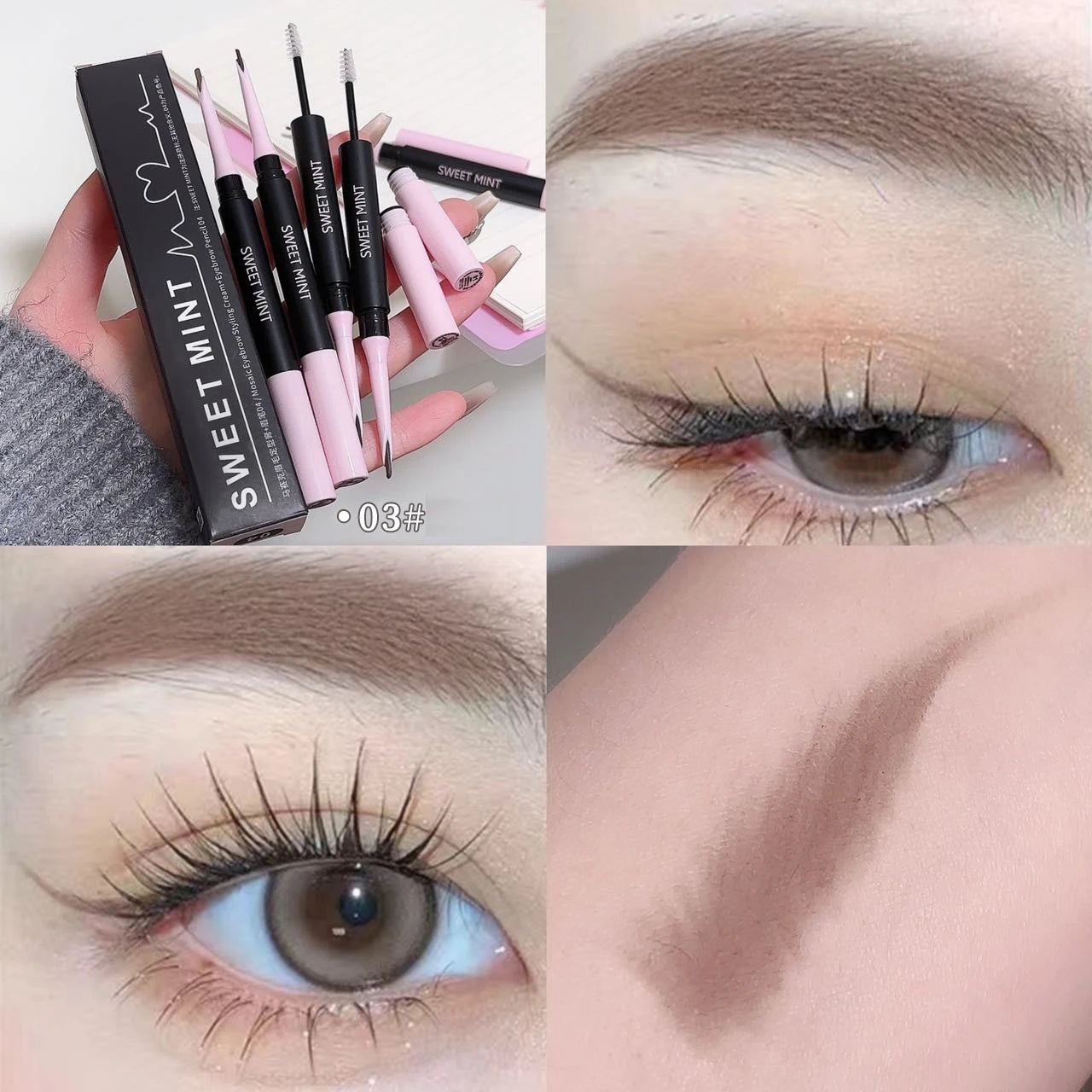Transparent Shaping Eyebrow Gel Brush Double-head Blade Eyebrow Pencil Tattoo Waterproof Art Tint Eyebrow Enhancers Cosmetics