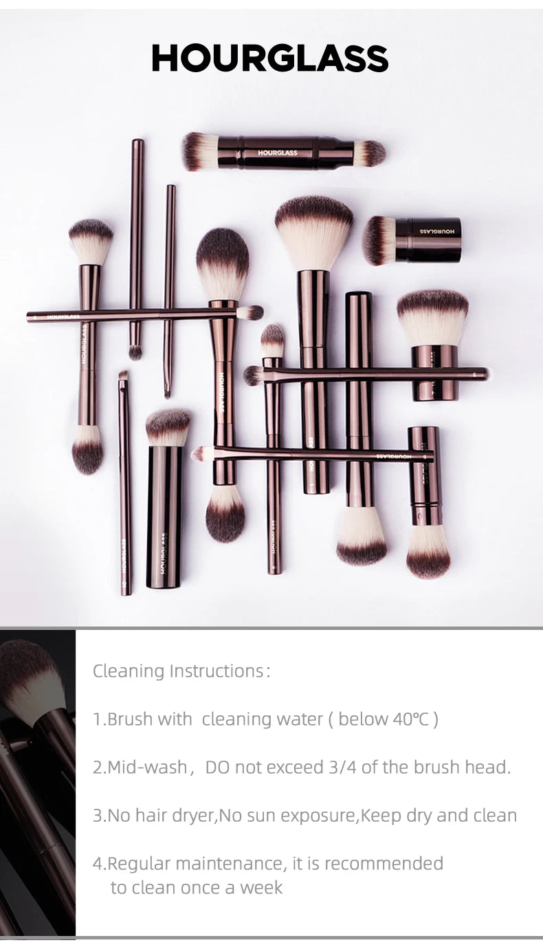 Hourglass Makeup Brush- No.21 Ambient Soft Glow Foundation Brush Soft Fiber Hair Fashion Design Single Face Brush