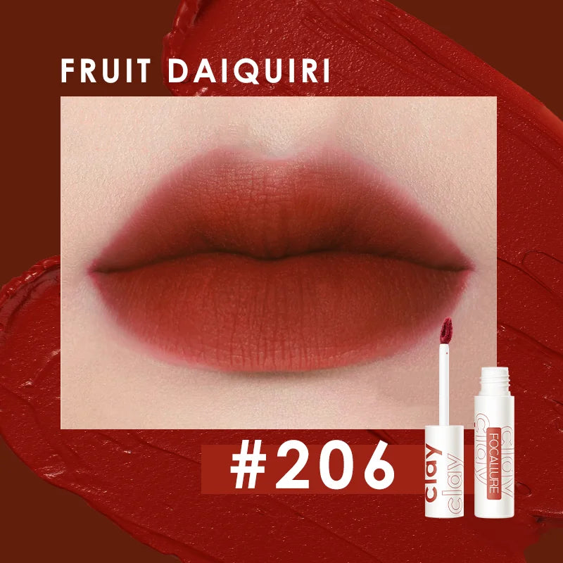 FOCALLURE Lipclay Velvet Liquid Lipstick Waterproof Matte Lipgloss Makeup Lip Color Batom Long Lasting Sexy Red Pink Lipsticks