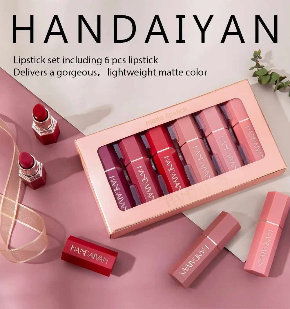 Nude Matte Lipstick Velvet Lipsticks Waterproof Long Lasting Non-stick Cup Lip Stick Not Fading Sexy Red Pink Makeup Cosmetics