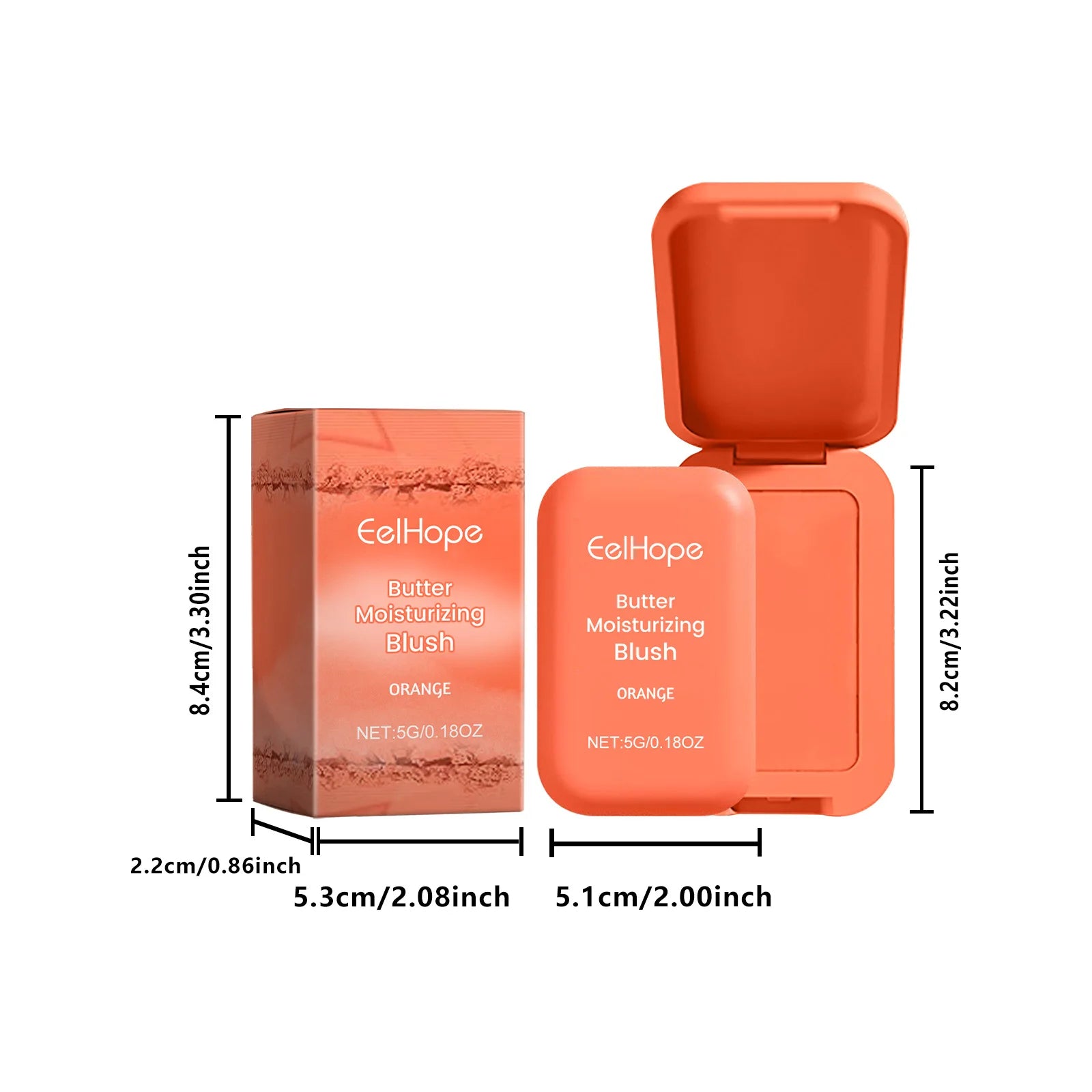 EELHOE Orange Butter Blush Cream Long Lasting Facial Moisturizing Brighten Natural Face Rouge Blusher Contour Makeup Product