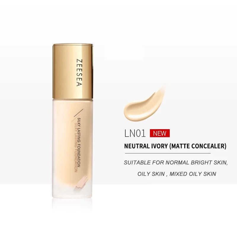 ZEESEA Liquid Foundation Concealer Primer Moisturizing Oil Control LongLasting Full Coverage Natural Dry Oliy Skin 30g