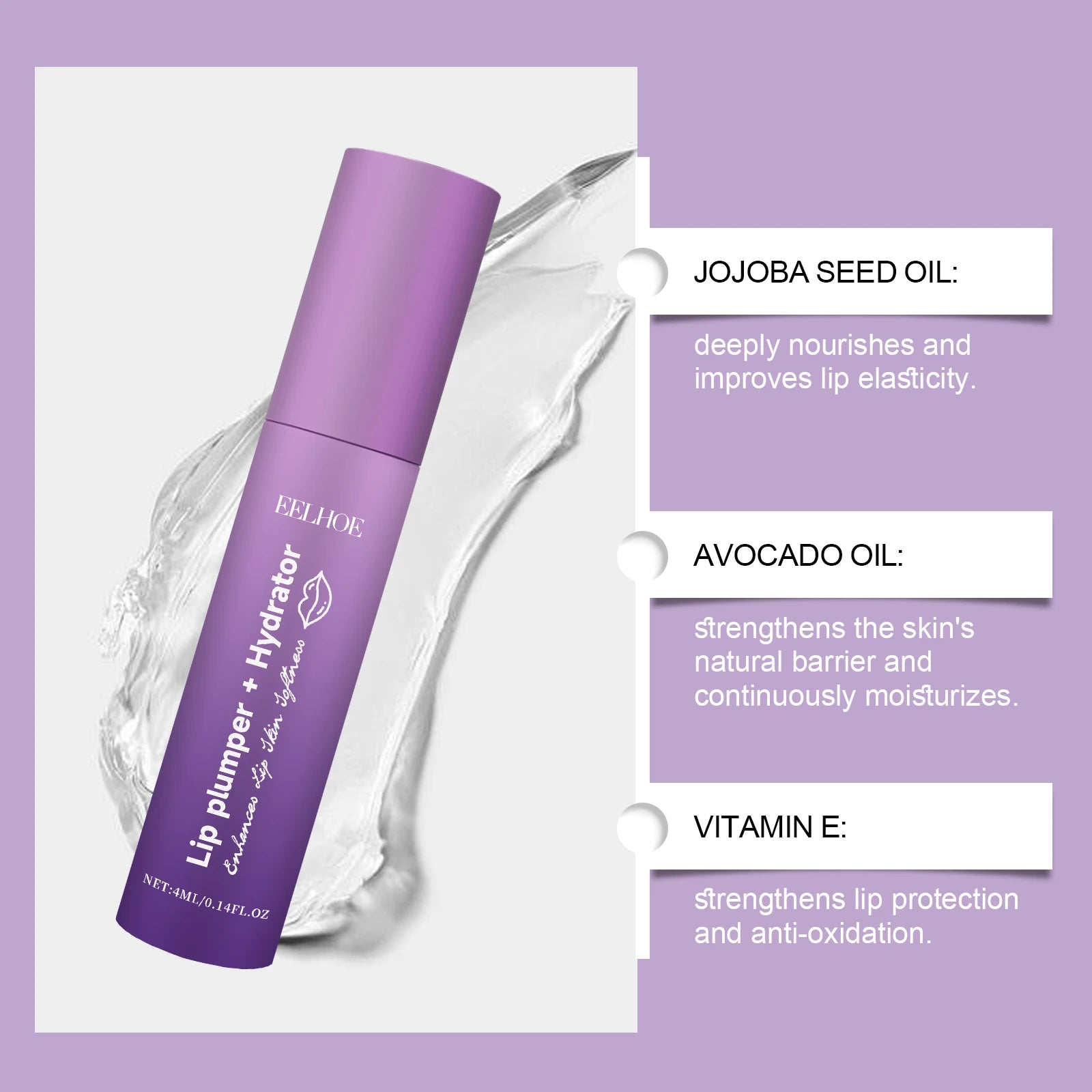 EELHOE Moisturizing Lip Balm Colorless Nourishing Anti-dryness Anti-Cracking lipstick Gloss More Shiny Exfoliating Easy Lip Care