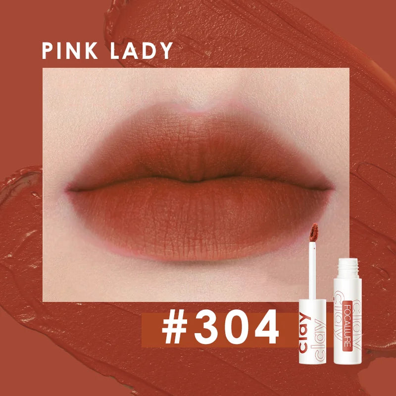 FOCALLURE Lipclay Velvet Liquid Lipstick Waterproof Matte Lipgloss Makeup Lip Color Batom Long Lasting Sexy Red Pink Lipsticks