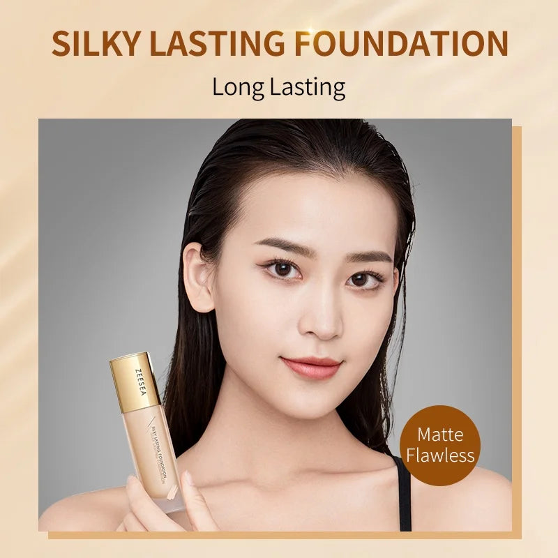 ZEESEA Liquid Foundation Concealer Primer Moisturizing Oil Control LongLasting Full Coverage Natural Dry Oliy Skin 30g