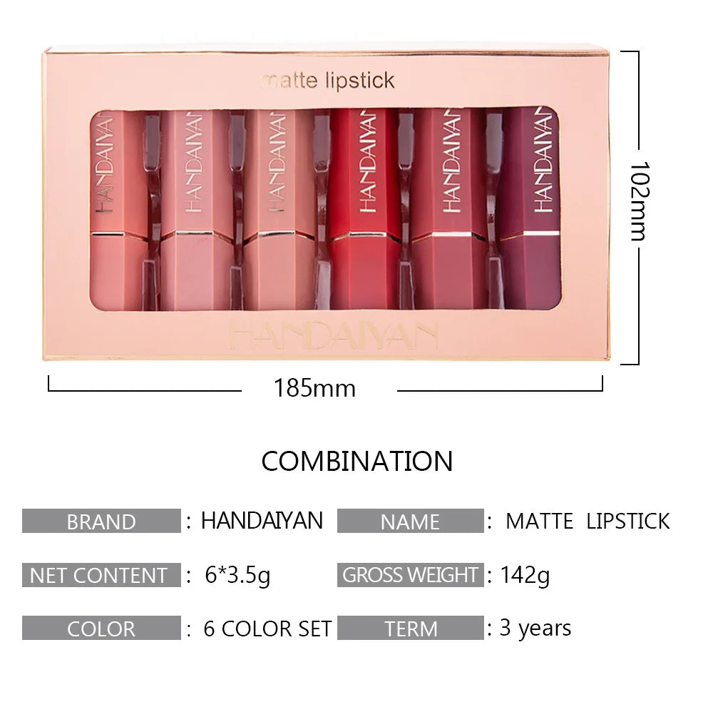 Nude Matte Lipstick Velvet Lipsticks Waterproof Long Lasting Non-stick Cup Lip Stick Not Fading Sexy Red Pink Makeup Cosmetics