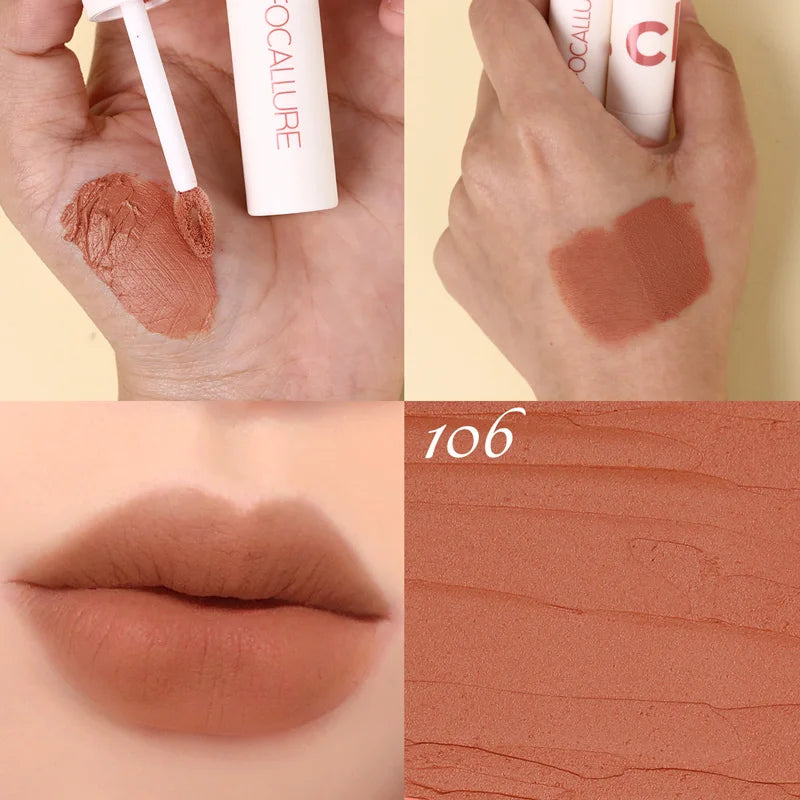 FOCALLURE Lipclay Velvet Liquid Lipstick Waterproof Matte Lipgloss Makeup Lip Color Batom Long Lasting Sexy Red Pink Lipsticks