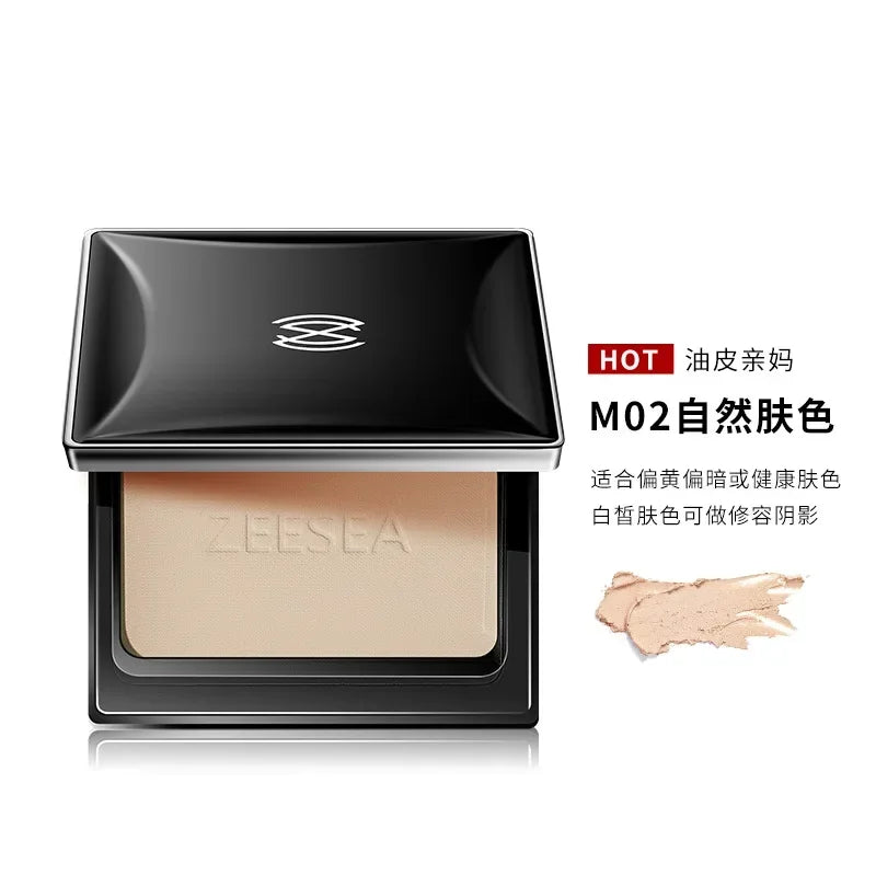 ZEESEA Compact Foundation Powder Natural Light Coverage Matte Soft Waterproof Oil Control Setting Powder