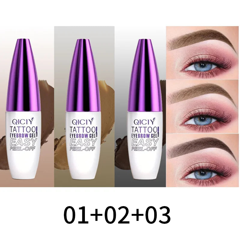 Easy Peel Off Eyebrow Gel Cream 3 Days Tattoo Types Long-Lasting Smudge-Proof Sweat Resistant Waterproof Cosmetics