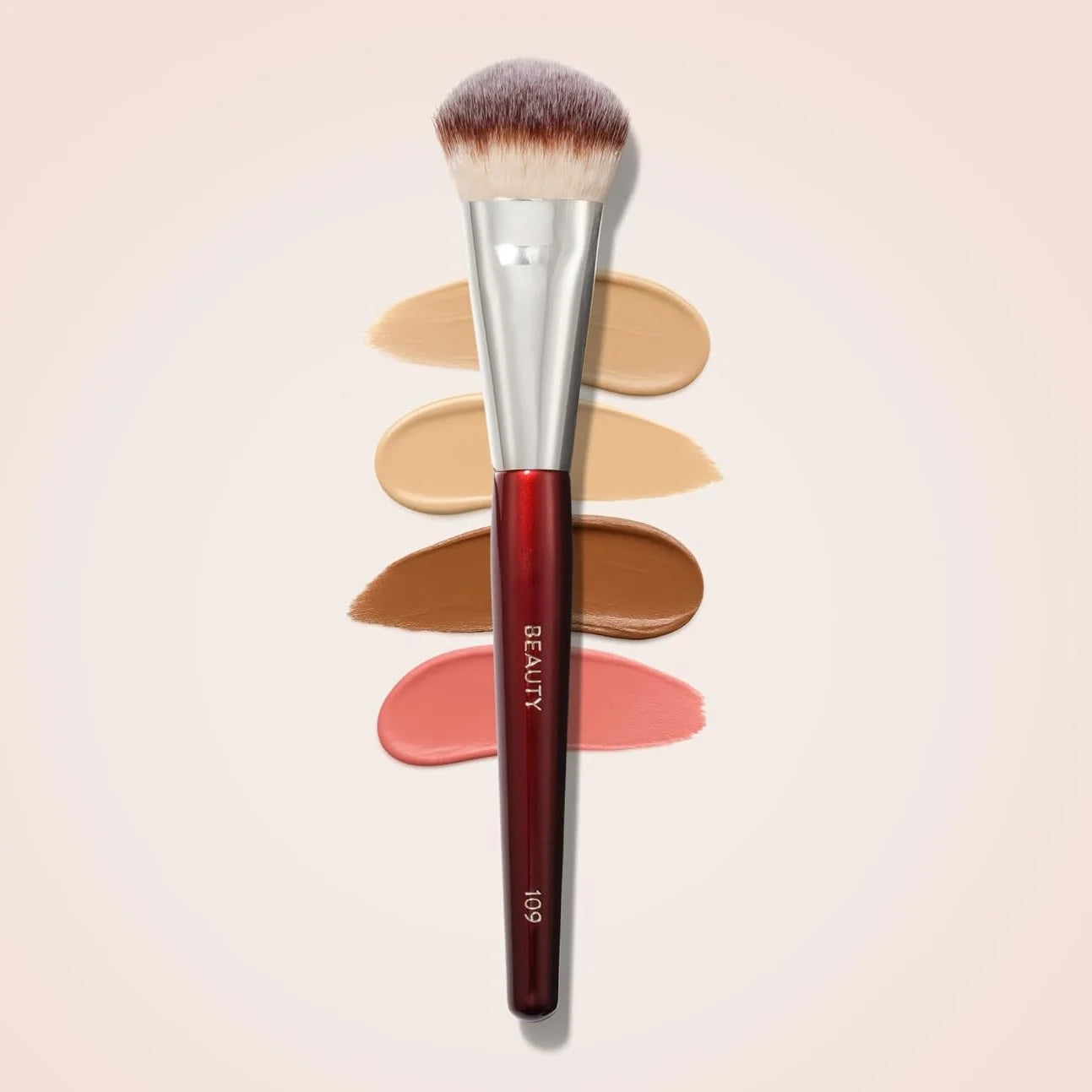 Mini CONTOURED FOUNDATION Brush 109 Makeup Brush Face Brush for Liquid or Cream Foundations Bronzer Blush Highlighter