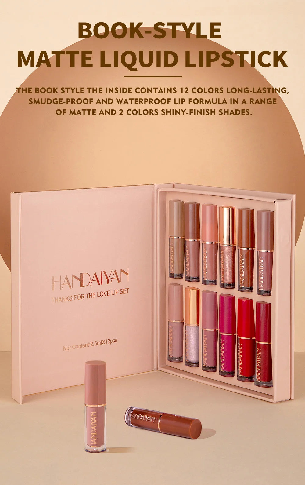 12 Color Matte Liquid Lipstick Kit Non Stick Cup Waterproof Lip Gloss Long Lasting Korean Cosmetics Makeup For Women
