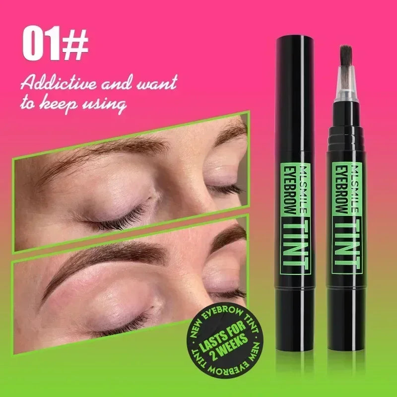 Dye Eyebrow Gel Set Semi-Permanent Lasting Eyebrow Tattoo Tint Pencil Makeup Waterproof Paint Brow Cream with Brow Cards Brushes